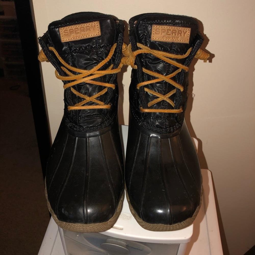 Black Sperry Rainboots almost brand new